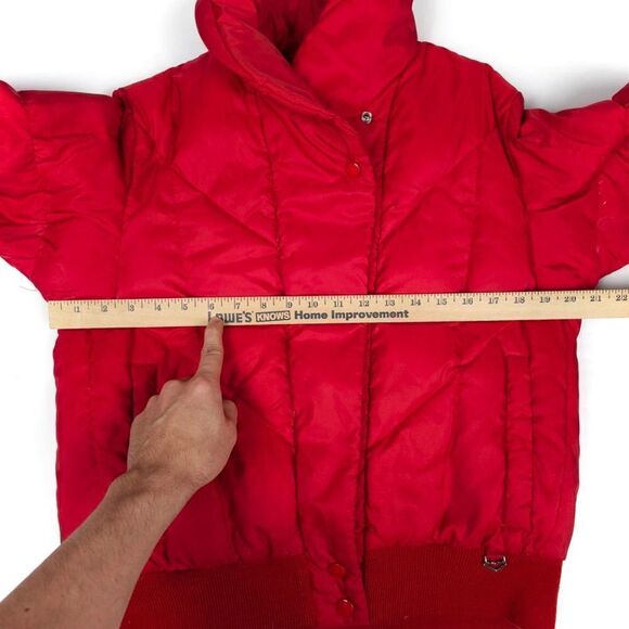 OBERMEYER Snowbird Down Quilted Shawl Collar Ski Puffer Jacket Red Snow Gorpcore - Picture 3 of 7